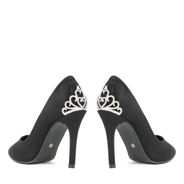 Schwarze High Heels mit Devya-Dekoration - Schuhe