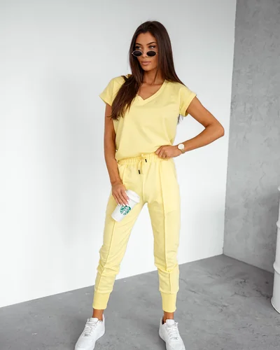 Royalfashion Damen Baumwoll-Casual-Set mit kurzen Ärmeln