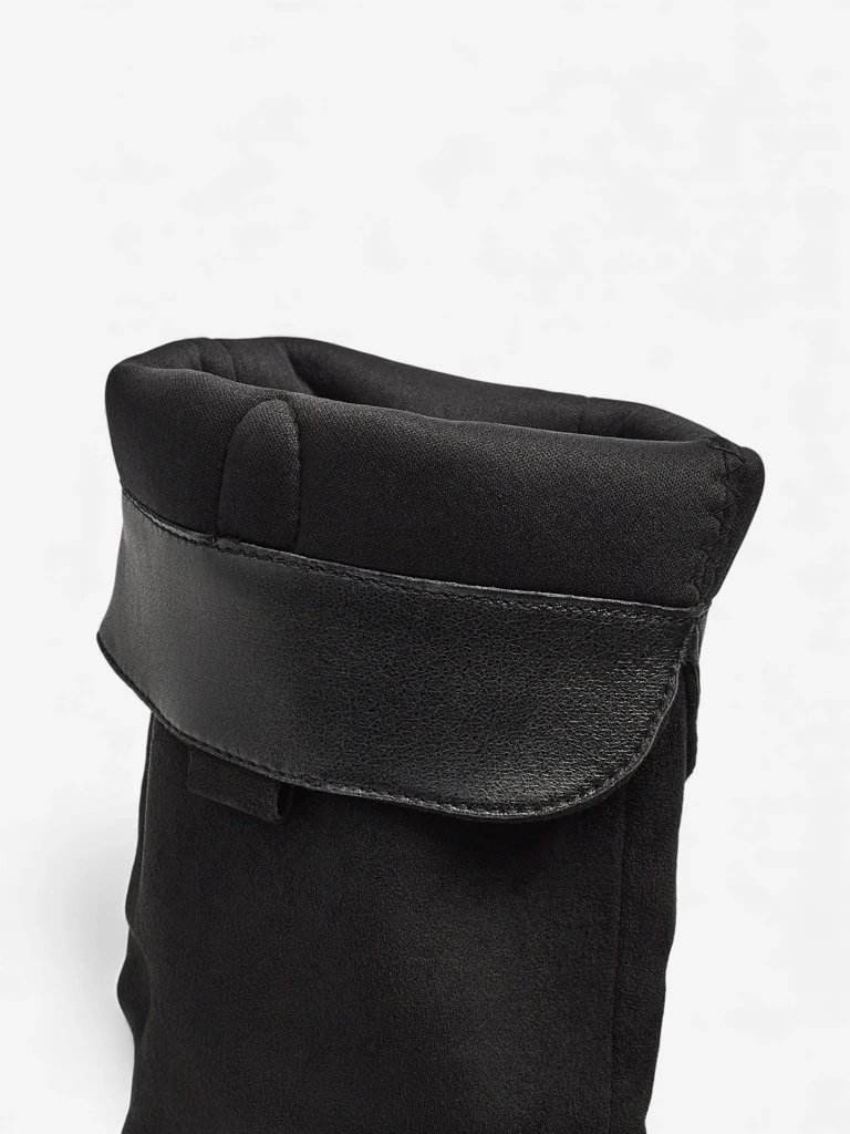 Damen Wildlederimitat Stiefel mit Blockabsatz Ferrevi