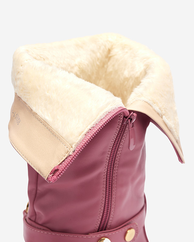 Rosa Damenstiefel mit Kette Sudfa - Schuhe