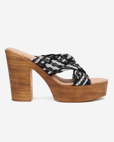 Schwarze Damenhausschuhe auf hohem Pfosten Kotinso - Footwear