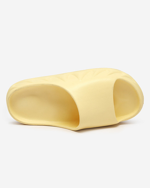 Пастельні жовті жіночі шльопанці Derika