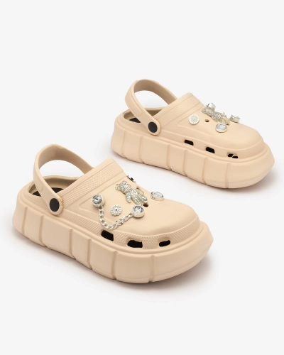 Royalfashion Beige Damen-Gummi-Flip-Flops Kooranza