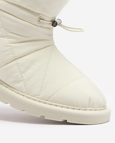 Beige Damen Isolierte Stiefel a'la Schneestiefel Kaliolen - Footwear