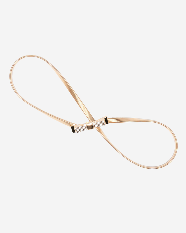 Elastischer Damengürtel in Gold mit Schleifenhaken - Accessoires