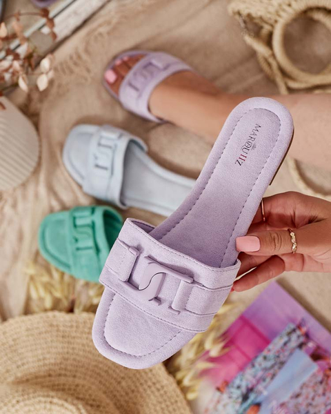 Royalfashion Lila Damen Flip-Flops mit Schnalle Rydr