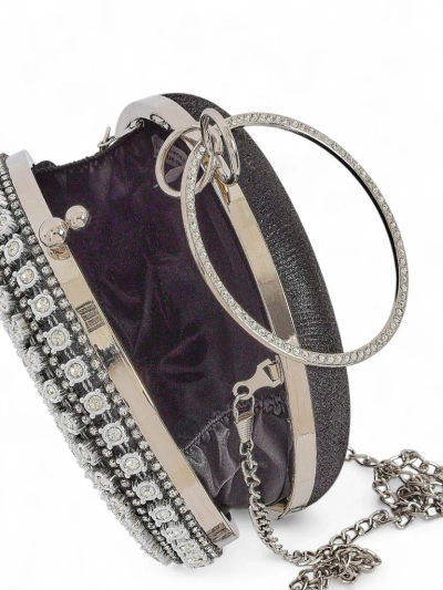 Royalfashion Damen Clutch Handtasche mit Zirkonia Elira Noir