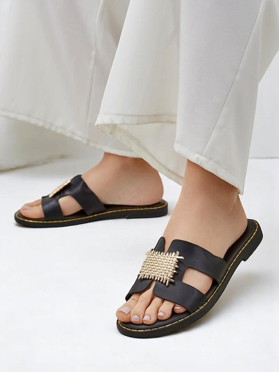Royalfashion Damenslides mit Verzierungen Crattes