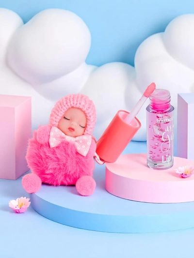 Lipgloss für Kinder mit Puppe Dunkelrosa