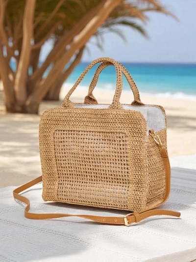 Royalfashion Große Damen-Strohtasche Ariadne Raffia