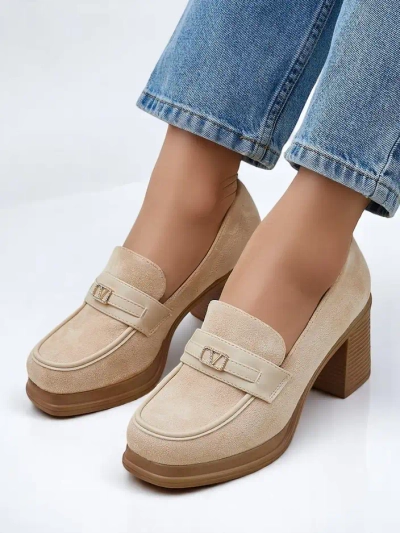 Royalfashion Damen-Loafer mit Blockabsatz Evelay
