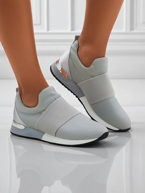 Жіночі sneakersy Selene Grigio плоска підошва голубиний сірий модний стиль