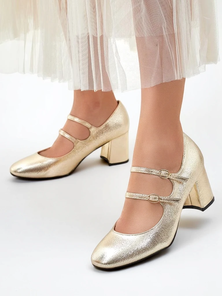 Royalfashion Damenlackierte High Heels mit Riemen Ovinna