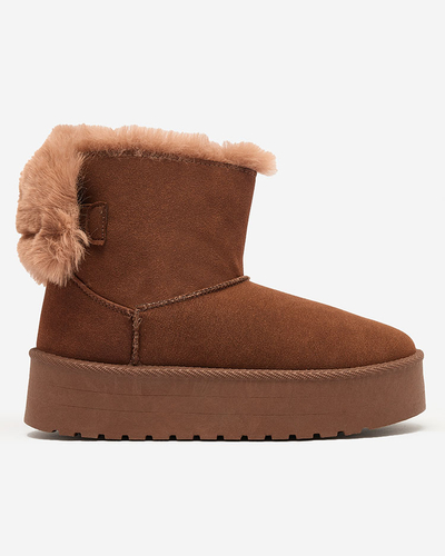Royalfashion Damenstiefel a'la Schneestiefel in braun Goroggo