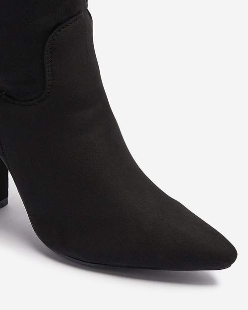 Чорні жіночі черевики на шпильці з екозамші Nerreg- Footwear