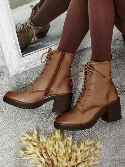 Damen Stiefeletten aus Öko-Leder mit Blockabsatz Zeltra