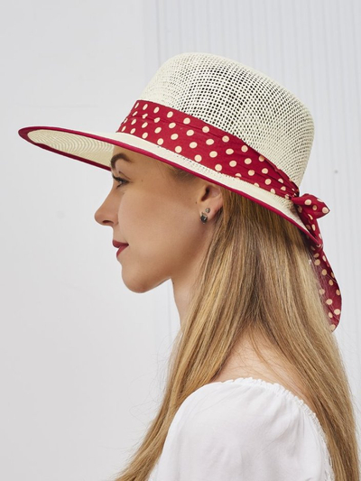 Royalfashion Damen Strohhut Dotelle