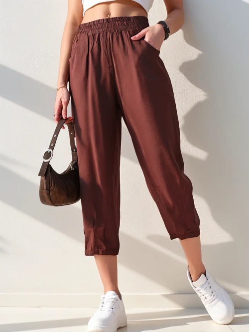 Royalfashion Прямі жіночі тканинні брюки 7/8