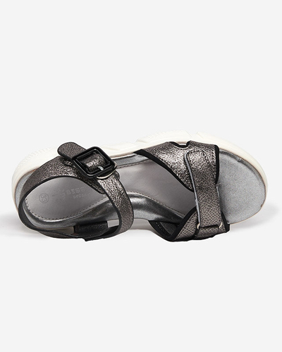 Graphitglänzende Mädchensandalen Jenilo - Schuhe