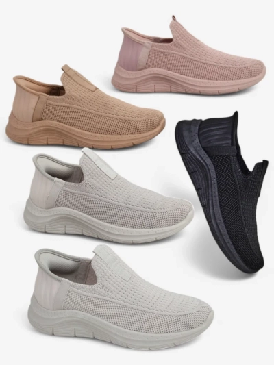 Royalfashion Damen Slip-On Stoff Sportschuhe Secat