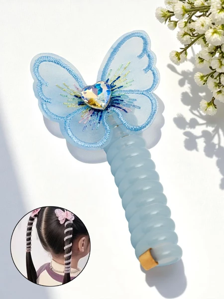 Royalfashion Haargummi Feder mit Schmetterling Spring Butterfly