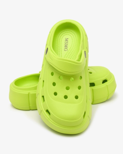 Royalfashion Neongrüne Damen-Flip-Flops mit durchbrochener Verzierung Mightty