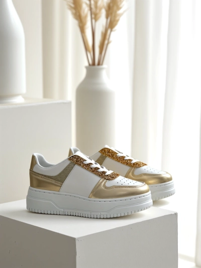 Royalfashion Damen Sneakers mit Glitter Qisofi