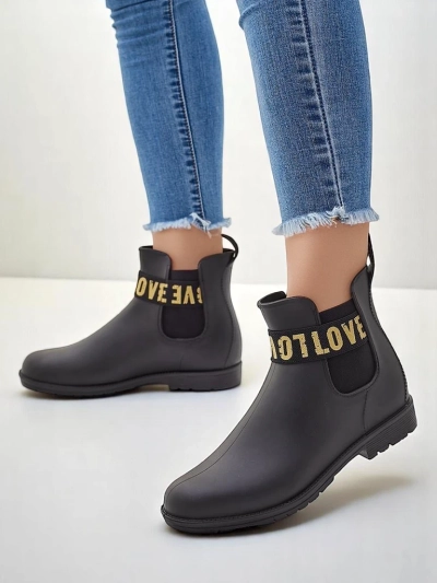 Royalfashion Damen matte Gummistiefel mit der Aufschrift Love Love