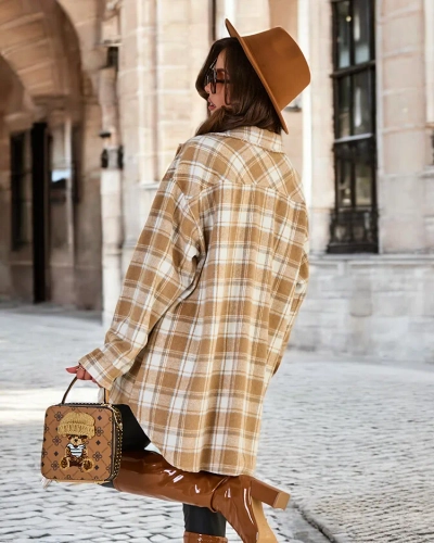 Жіноче бавовняне пальто-сорочка Royalfashion