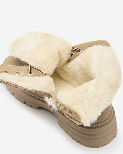 Royalfashion Сіро-коричневі жіночі утеплені черевики-трапери Radoras