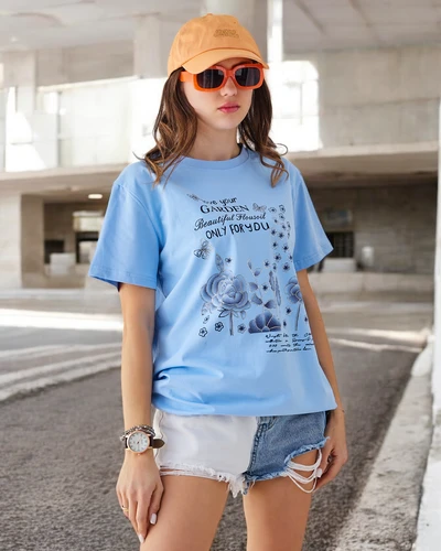 Royalfashion Damen Baumwollbluse mit der Aufschrift