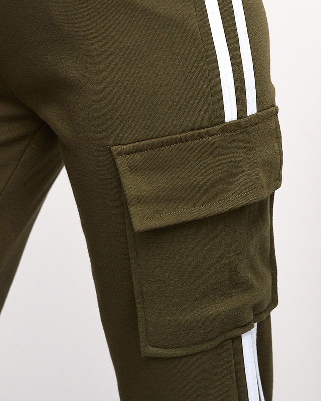 Grüne Damen-Cargohose mit Streifen - Kleidung