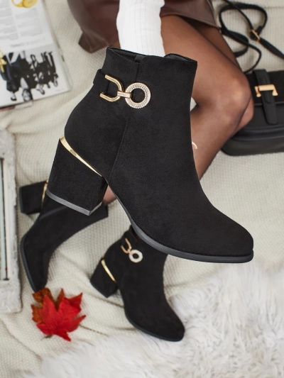 Damen Stiefeletten Talrima aus Wildlederimitat mit Blockabsatz