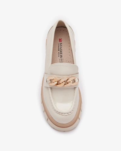Lackierte Damen Mokassins in Beige Aquan- Footwear