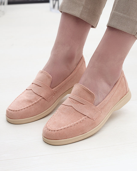 Damen Mokassins aus Öko-Wildleder in rosa Daffer- Footwear