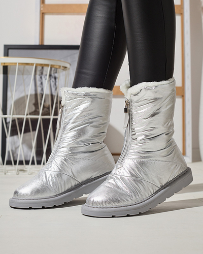 Silberne Damenschuhe a'la Schneestiefel Tirigga- Footwear