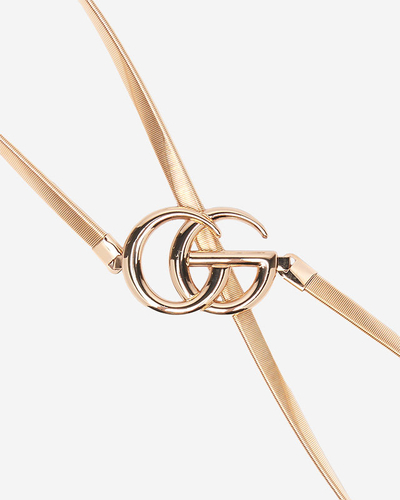 Goldener elastischer Damengürtel mit Clip mit Buchstaben - Accessoires