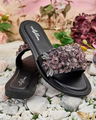 Royalfashion Damen Loberra Strass-Flip-Flops