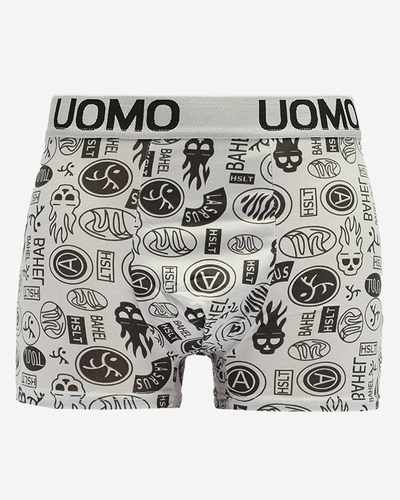 Hellgraue Herren-Boxershorts mit Print - Underwear