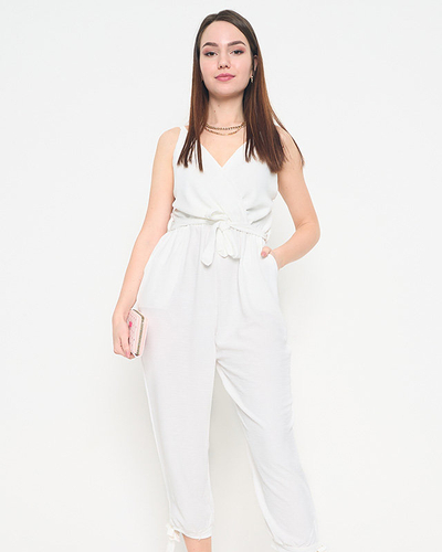 Weißer Damen-Overall mit schmalen Trägern - Kleidung