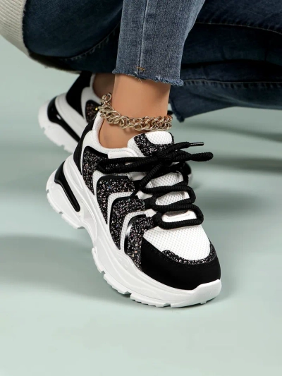 Royalfashion Damen Sportliche Plateau Sneakers Angello