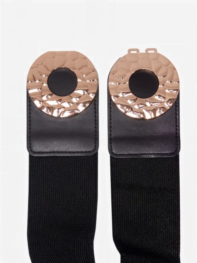 Royalfashion Elastischer Gürtel mit dekorativer goldener Schnalle