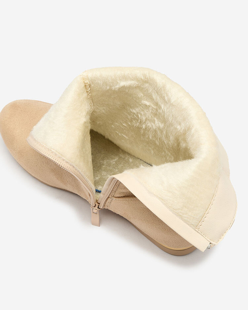 Бежеві черевики з екозамші Royalfashion з прихованим якорем Чудові