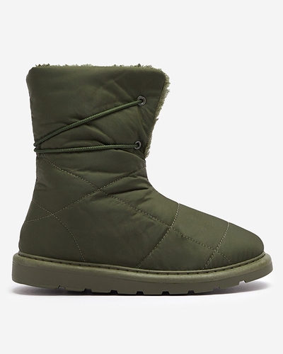 Dunkelgrüne Damenschuhe a'la Schneestiefel Amirfu- Footwear