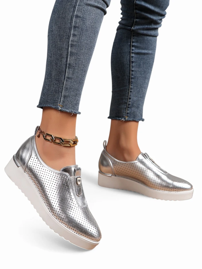 Royalfashion Damen Slipper perforierte Schuhe Goffies