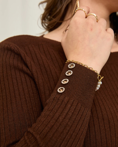 Светр жіночий Royalfashion ребристий темно-коричневий