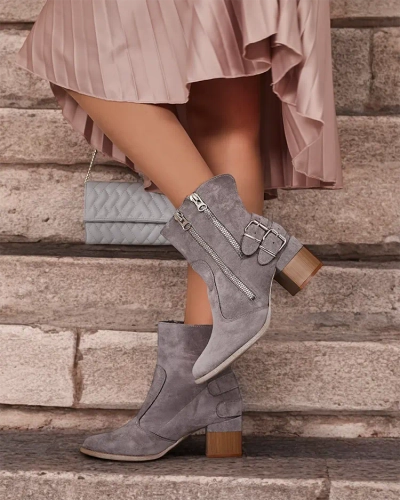 Royalfashion Decorated Zerta Heeled Booties