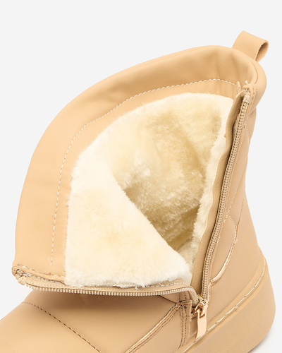 Royalfashion Hellbraune Damenstiefel a'la Schneestiefel Kacecica