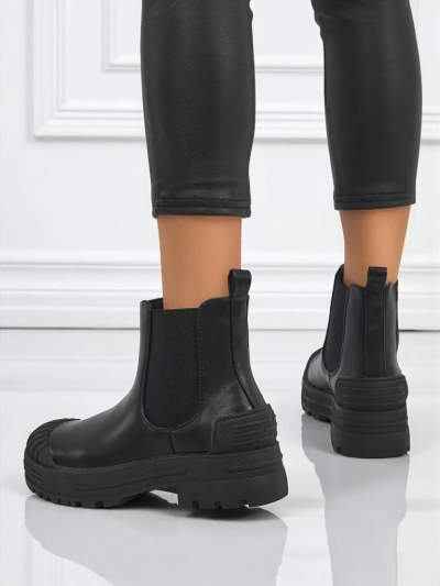 Plateau Stiefeletten aus Öko-Leder Amber Veil
