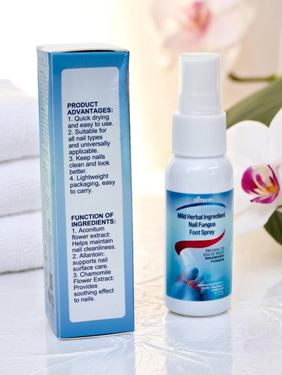 Spray zur Linderung der Symptome von Fuß- und Nagelmykose